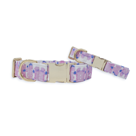 French Lavender Ink Blot Classic Dog Collar (Sie: XS)