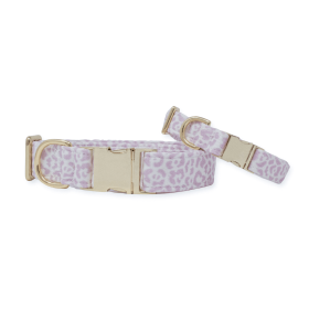 French Lavender Rosette Classic Dog Collar (Sie: M)