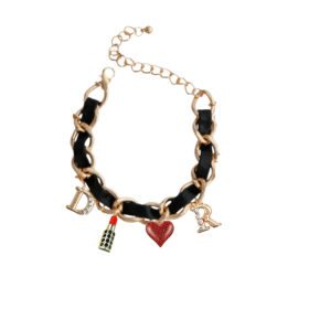 Dior-able Charm Dog Necklace (Sie: Small, Color: Black)