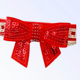 My Glam Holiday Bow Collar (Sie: X Small, Color: RED BOW)