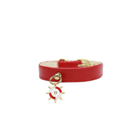 Nautical Dog Charm Collar (Sie: 10", Color: Red)