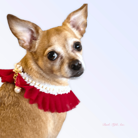 Pearl Neck Ruff (Sie: Small, Color: Red)