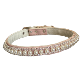 Pretty in Pink Pearl and Rhinestone Collar (Sie: 10'', Color: Pink)