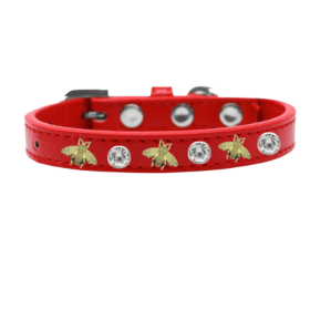 Studded Bee Collar (Sie: 12", Color: Red)