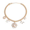 Gold No 5 Charm Necklace