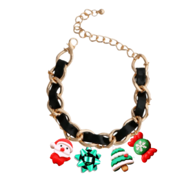 Holiday Charm Dog Necklace (Sie: 10", Color: Black)