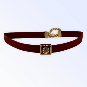 Burgundy Buckle Necklace (Sie: Large)