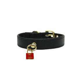 CC Lock Charm Collar (Sie: 14", Color: Red)