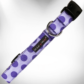 Polka Dot Dog - Monotone Collars (Sie: L 1" width fits 14-25" neck, Color: Purple)