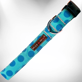 Polka Dot Dog - Monotone Collars (Sie: L 1" width fits 14-25" neck, Color: Turquoise)