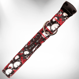 Tattoo Dog Collars (Sie: L 1" width fits 14-25" neck, Color: Skulls n' Roses)