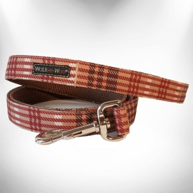 Plaid Dog Collars (Sie: XS 5/8" width fits 8-12" neck, Color: Steel Blue)