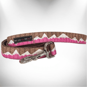 Mountain Dog Leads (Sie: REGULAR Lead 1" width- 5' length, Color: Pink Snowcap Mtn)