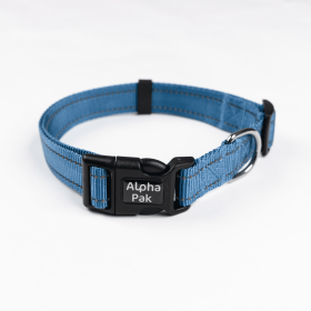 Appalachian Jazz Blue Dog Collar (Sie: Medium 3/4in wide by 8, Color: Jazz Blue)