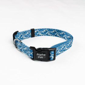 Tidal Pattern Dog Collar (Sie: Large 1in wide by 14)