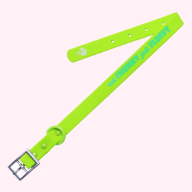 "Not Chunky Just Fluffy" Lime Green Silicone Collar (Sie: Medium)