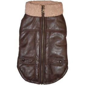 Fashion Pet Brown Bomber Dog Jacket – Stylish & Warm Winter Coat (Option: Medium)