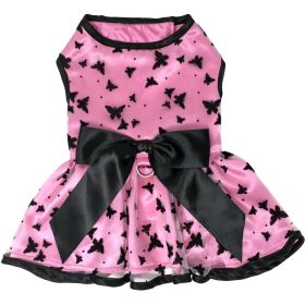 All Aflutter Pink & Black Dog Dress – Stylish Pet Dress for Special Occasions (Size: X-Small)