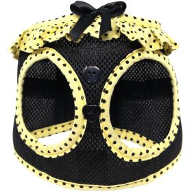 American River Choke Free Dog Harness – Comfortable & Secure Fit (Color: Yellow and Black Polka Dot Ruffle, Size: X-Small)