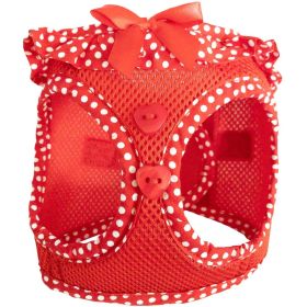 American River Choke Free Dog Harness – Comfortable & Secure Fit (Color: Red Polka Dot Ruffle, Size: XX-Small)