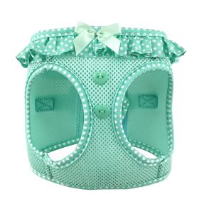 American River Choke Free Dog Harness – Comfortable & Secure Fit (Color: Teal Polka Dot Ruffle, Size: XX-Small)