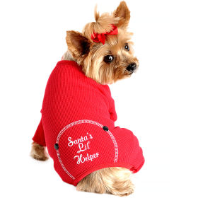 Christmas Dog Pajama – Festive Pet Sleepwear for the Holidays (Color: Santa's Lil' Helper, Size: X-Small)