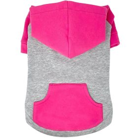 Color-Block Flex Fit Hoodie – Stylish and Comfortable Dog Hoodie (Color: Pink on Gray, Size: X-Small)