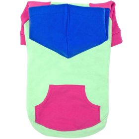 Color-Block Flex Fit Hoodie – Stylish and Comfortable Dog Hoodie (Color: Pink on Mint, Size: X-Small)