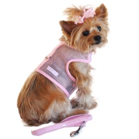 Cool Mesh Dog Harness – Lightweight & Breathable Pet Harness (Color: Solid Pink, Size: X-Small)