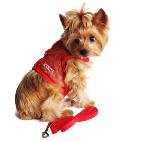 Cool Mesh Dog Harness – Lightweight & Breathable Pet Harness (Color: Solid Red, Size: X-Small)