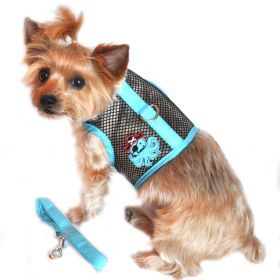 Cool Mesh Dog Harness – Under the Sea Collection (Color: Pirate Octopus Blue and Black, Size: X-Small)