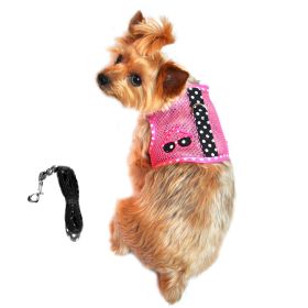 Cool Mesh Dog Harness – Under the Sea Collection (Color: Sunglasses Pink and Black Polka Dot, Size: X-Small)