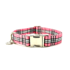 Adjustable Collar - Quick Release Metal Alloy (Pink Plaid)