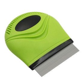 Pet Life "Grazer" Handheld Travel Grooming Flea & Tick Comb (Color: Green)