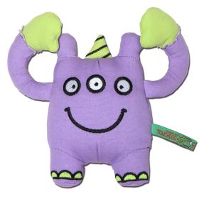 Touchdog Cartoon Three-Eyed Monster Plush Dog Toy – Durable & Fun Chew Toy (Color: Purple)