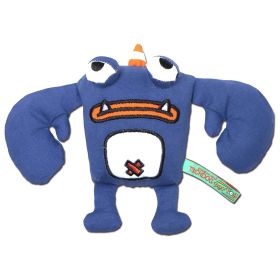 Touchdog Cartoon Crabby Tooth Monster Plush Dog Toy – Durable & Fun Chew Toy (Color: Blue)