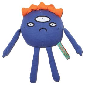 Touchdog Cartoon Alien Monster Plush Dog Toy – Fun & Durable Chew Toy (Color: Blue)