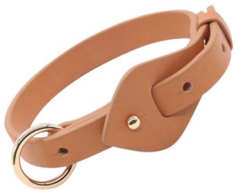 Pet Life "Ever-Craft" Boutique Series Adjustable Designer Leather Dog Collar (Color: Brown, Size: Medium)