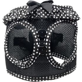 American River Choke Free Dog Harness – Comfortable & Secure Fit (Color: Black and White Polka Dot Ruffle, Size: 3X-Large)