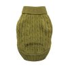 Dog Cable Knit Cotton Sweater – Herb Green