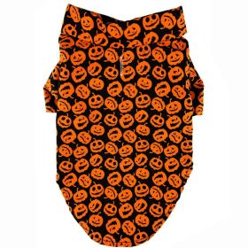 Halloween Jack-O-Lantern Camp Shirt – Festive Pet Apparel (Size: Large)