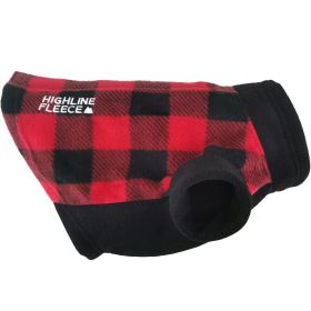 Highline Fleece Dog Coat – Warm & Comfortable Pet Jacket for Cold Weather (Color: Red and Black Plaid, Size: Size 12LC)