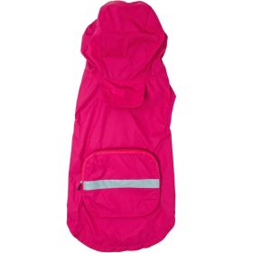 Packable Raincoat – Lightweight & Portable Pet Jacket (Color: Pink, Size: X-Large)