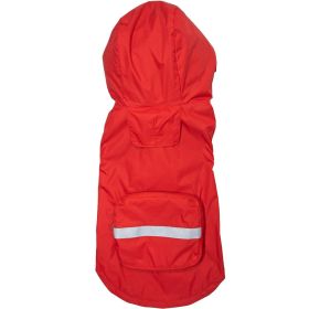 Packable Raincoat – Lightweight & Portable Pet Jacket (Color: Red, Size: 2X-Large)