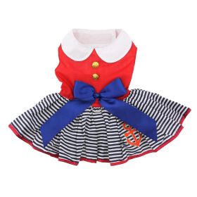 Sailor Girl Dog Dress – With Matching Leash (Size: XLarge)