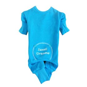 Blue Sweet Dreams Thermal Pajamas – Warm & Cozy Dog Sleepwear (Size: Large)