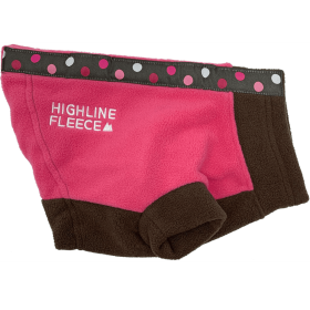 Highline Fleece Coat – Pink & Brown with Polka Dots (Size: Size 8)