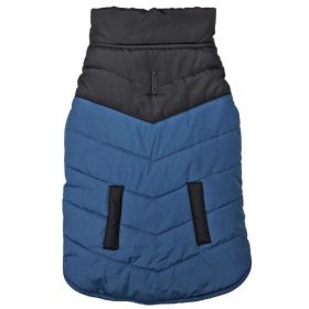 Fashion Pet Reversible Color Block Puffer Dog Jacket (Blue) – Warm & Stylish (Option: XLarge)