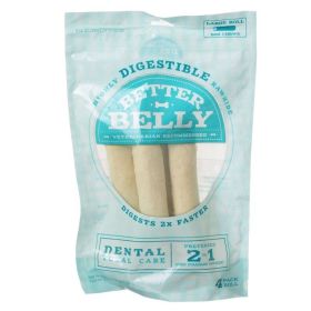 Better Belly Rawhide Dental Rolls – Digestible Chews for Healthy Teeth (Option: Large  4 Count)