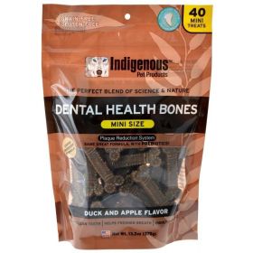 Indigenous Dental Health Mini Bones – Tasty Chews for Cleaner Teeth (Option: Duck & Apple Flavor  40 Count)